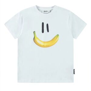 Molo Kids White Tee with Banana Smile